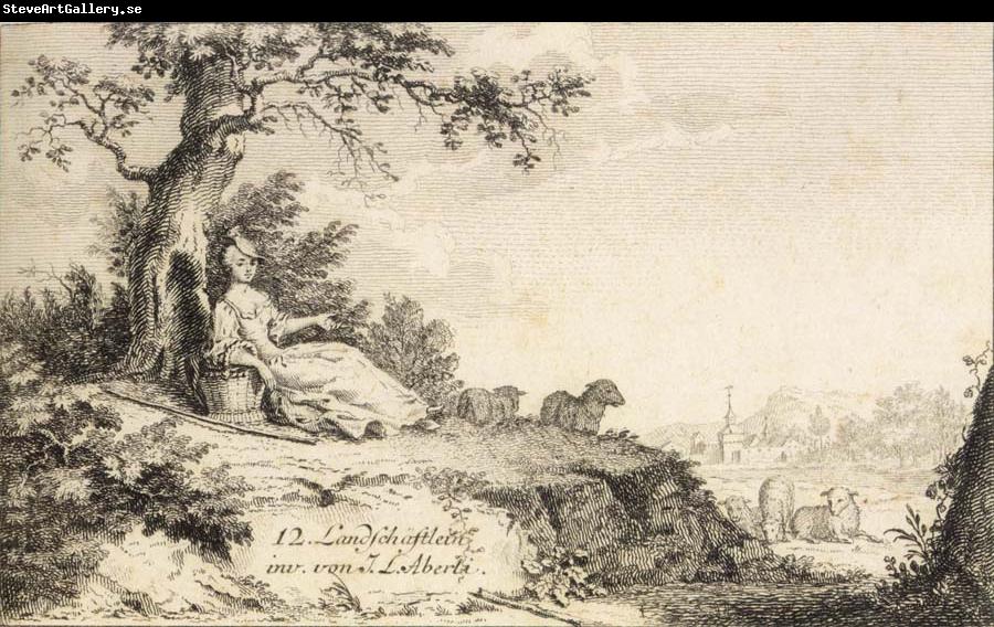 Johann Ludwig Aberli Title leaf of the album 12 landscapes